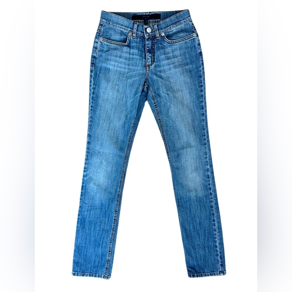 Escada Eva Jeans Blue With Rhinestone Pockets Women’s Size 34.